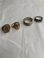 Two 10k gold rings 15.2 grams, other misc rings