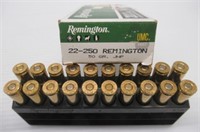 (20) Rounds of Remington 22-250 Rem. 50 grain JHP