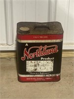 Northland Metal oil can- has contents