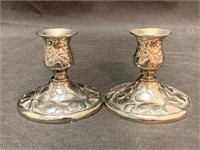 Pair of Silver-Plate Candle Holders