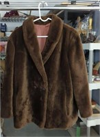Vintage Sears Brown Faux Fur Coat