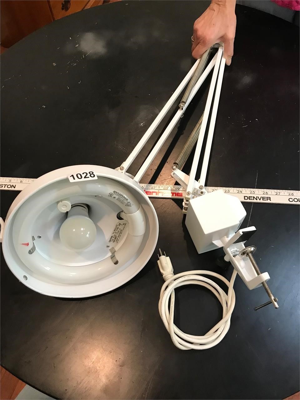 Large clamp-on adjustable desk lamp