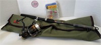 South Bend Fishing Rod and Reel Compact with Case