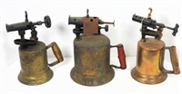 (3) vintage brass blow torches