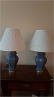 PAIR OF BLUE CHINA TABLE LAMPS