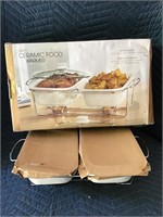 Twin. Ceramic Food Warmer New in Worn Box