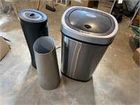 STAINLESS STEEL TRASH CAN, ELECTRIC HEATER AND