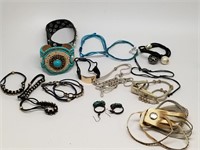 Assorted Woven, Leather, and Beaded Bracelets