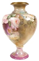 American Belleek Hand Painted Floral Vase