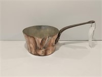 French Copper Milk Pan, New Tin Lining C