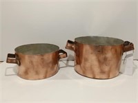 2 piece French Copper Stew Pots, New Tin Linin (B)