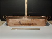 French Copper Poissonniere Fish Pan New Tin (A)
