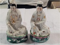 Two Chinese Goddess Figurines