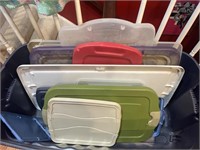 Lot of misc tote lids tote there is not included