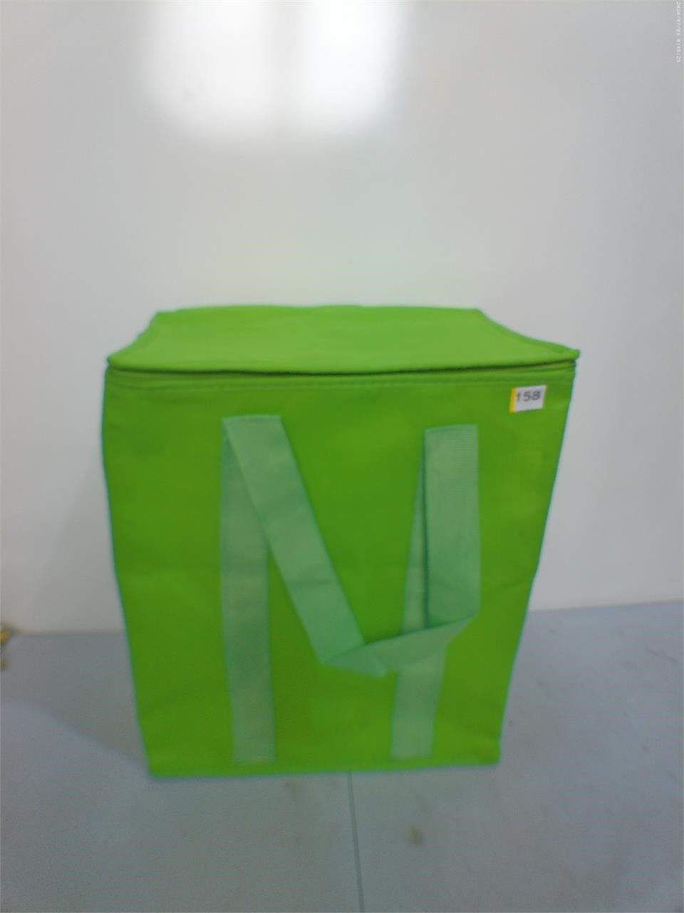 Insulated green tote bag 7"x15"x1ft