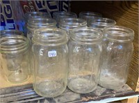 (9) Wide Mouth qt & (2) Pint Wide canning jars