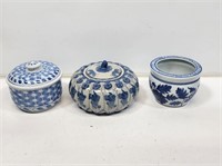 3 Blue and White China Dishes