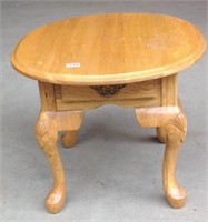 Solid oak Queenanne style end table