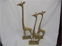 3 brass giraffe's