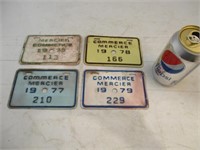 4 plaques d'immatriculation de bicyclette Mercier