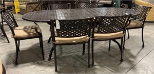 Savannah Outdoor Aluminum Oval Dining Table Set of