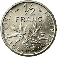 France ½ franc, 1969