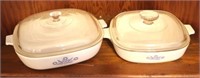 2 Covered Corning dishes