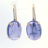 14ct Y/G Tanzanite 36.18ct earrings