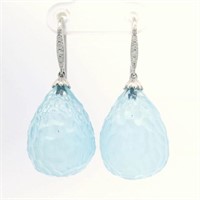 14ct W/G Aquamarine 62.86ct earrings