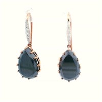 14ct R/G Moissanite earrings