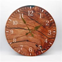 Silent 15.7 Inch Wooden Wall Clock Rustic