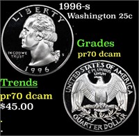 Proof 1996-s Washington Quarter 25c Grades GEM++ P