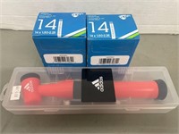 Pair of 14” Bicycle Tubes with Adidas Tire Pump