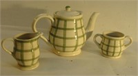 Green Tea Pot and Creamer