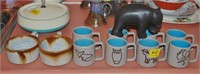 11 pcs of Pigeon Forge Pottery - 8 Mugs, Bear,