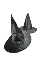2x Black Witches Hat Costume