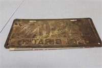 1928 Ontario License Plate