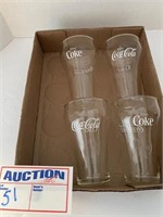 Set of 4 Coke Glasses