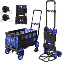 2-in-1 Folding Hand Truck with Folding Basket