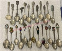 Collection of 25 Sterling Souvenir Spoons (9-ozt)