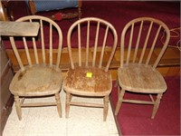 (3) Primitive Type Childrens Chairs