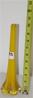 11 IN TALL YELLOW CASED IN CLEAR SATIN GLASS VASE
