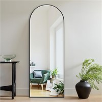64'x21' Arched Full Length Mirror  Black