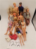 Vintage Barbies, Ken Dolls, and others