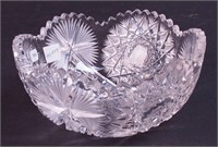 An American brilliant cut glass bowl, 8" diameter