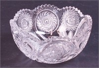 An American brilliant cut glass bowl, 8"