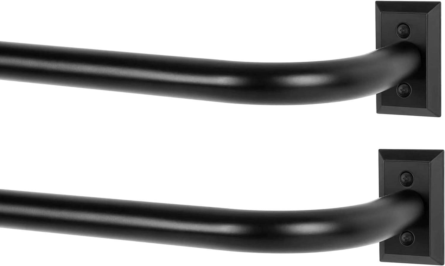 $60  Black Wrap Around Curtain Rods 2 Pack Black