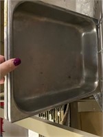 2 half pans 2” deep stainless steel