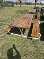 6ft Wooden Top / Metal Frame Picnic Table