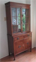 Inlaid China Cabinet w/ Drawer & Cupboard